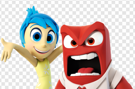 animated characters, emotions representation, colorful design, family-friendly entertainment, Anger – Inside Out PNG