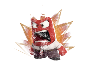 angry character, expressive emotions, animated figure, frustration representation, Anger – Inside Out PNG