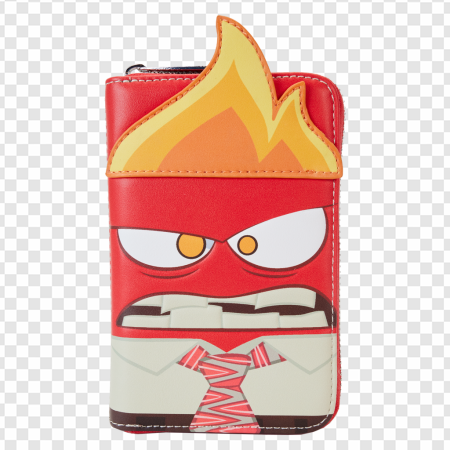 Anger character wallet, cartoon accessory, vibrant design, animated merchandise, Anger – Inside Out PNG