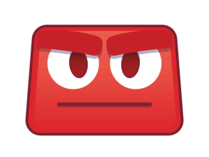 angry face, red character, cartoon expression, emotion illustration, Anger – Inside Out PNG