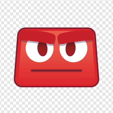 angry face, red character, cartoon expression, emotion illustration, Anger – Inside Out PNG