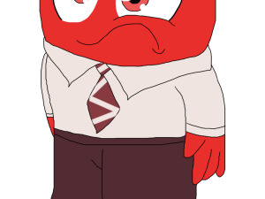 anger character, animated emotion, red figure, cartoon anger, Anger – Inside Out PNG