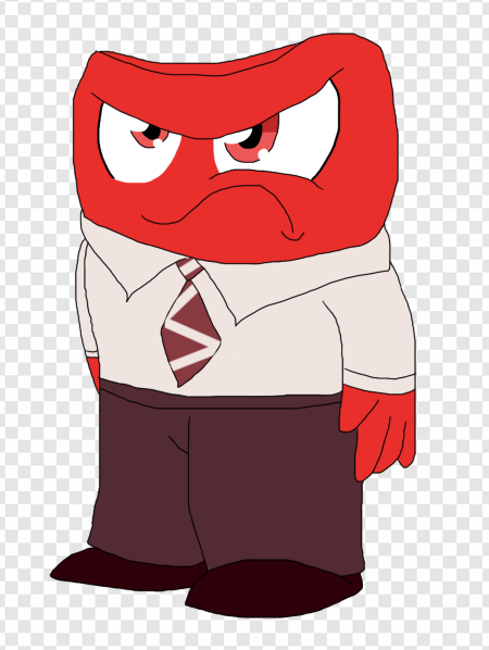 anger character, animated emotion, red figure, cartoon anger, Anger – Inside Out PNG