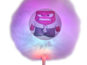 cotton candy, colorful treat, animated character, festive dessert, Anger – Inside Out PNG