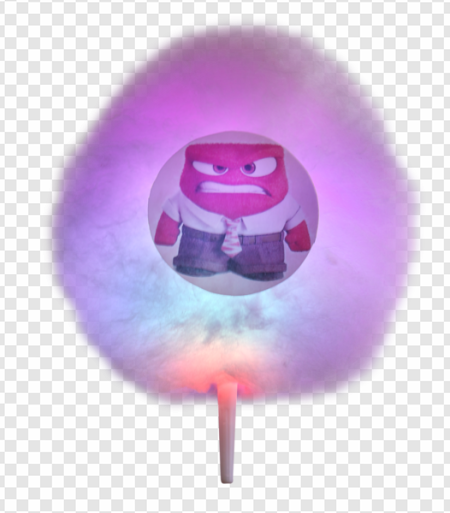 cotton candy, colorful treat, animated character, festive dessert, Anger – Inside Out PNG