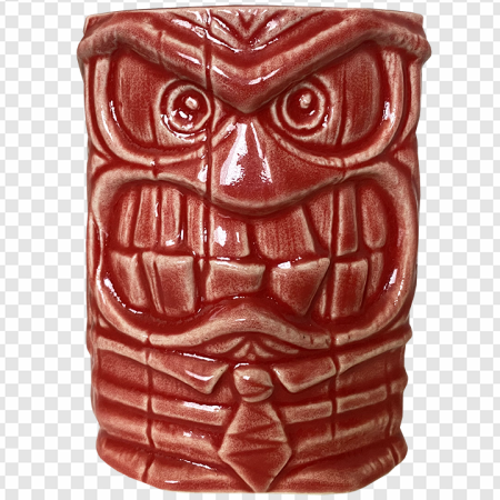 tiki mug, ceramic drinkware, vintage barware, tropical decor, Anger – Inside Out PNG