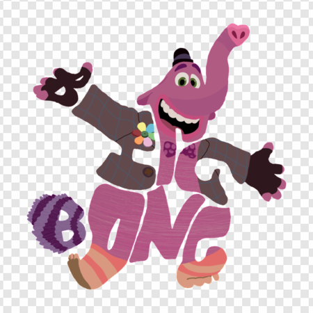 animated character, playful elephant, colorful design, family-friendly entertainment, Bing Bong – Inside Out PNG