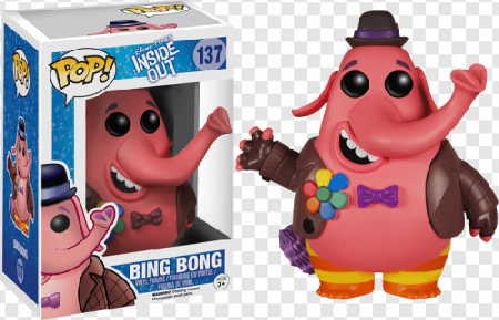 Bing Bong figure, Inside Out collectible, Funko Pop toy, animated character merchandise, Bing Bong – Inside Out PNG