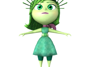 animated character, green emotion, digital art, Pixar creation, Disgust – Inside Out PNG