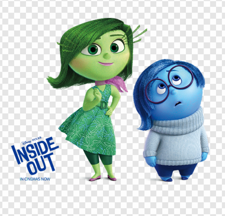 Inside Out characters, animated emotions, Pixar film, Disgust and Sadness, Disgust – Inside Out PNG