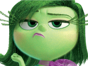 animated character, emotion representation, green character, Disney Pixar, Disgust – Inside Out PNG