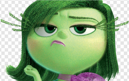 animated character, emotion representation, green character, Disney Pixar, Disgust – Inside Out PNG