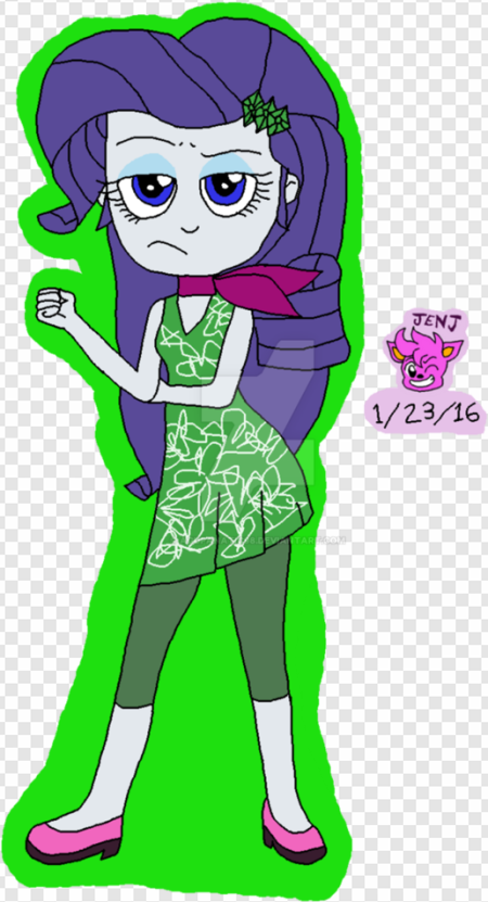 cartoon character, green dress, animated illustration, stylish outfit, Disgust – Inside Out PNG