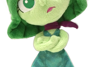 plush green character, animated toy, soft doll, collectible merchandise, Disgust – Inside Out PNG