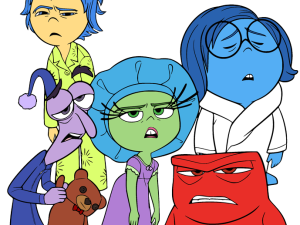 animated characters, emotions illustration, Pixar movie, colorful design, Disgust – Inside Out PNG