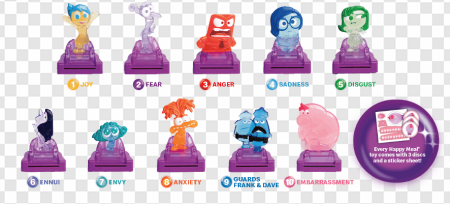 Inside Out characters, collectible figures, Pixar toys, emotional figurines, Embarrassment – Inside Out PNG