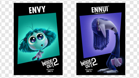 Inside Out 2, Envy character, Ennui character, animated film emotions, Pixar movie, Ennui – Inside Out PNG