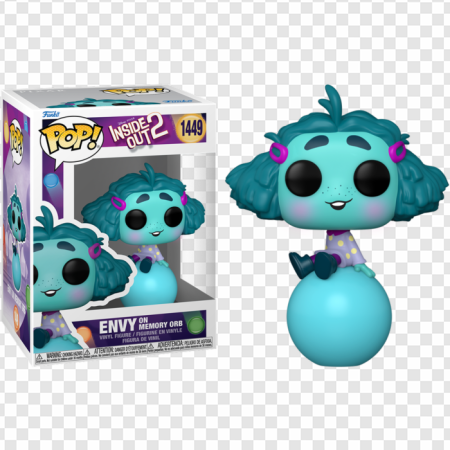 Funko Pop, Envy character, collectible figure, animated toy, Envy – Inside Out PNG