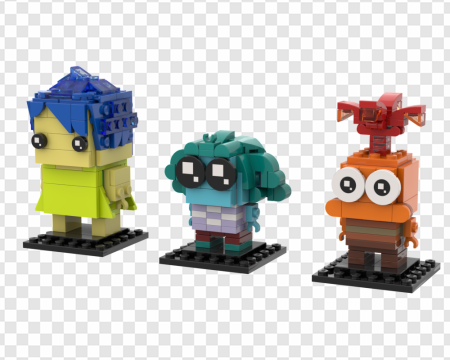 block figures, colorful characters, creative toys, building sets, Envy – Inside Out PNG