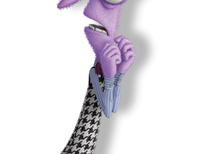 animated character, purple figure, expressive emotions, cartoon design, Fear – Inside Out PNG