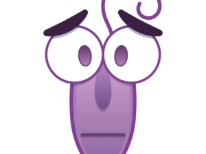 emotion, character design, animated expression, purple figure, Fear – Inside Out PNG