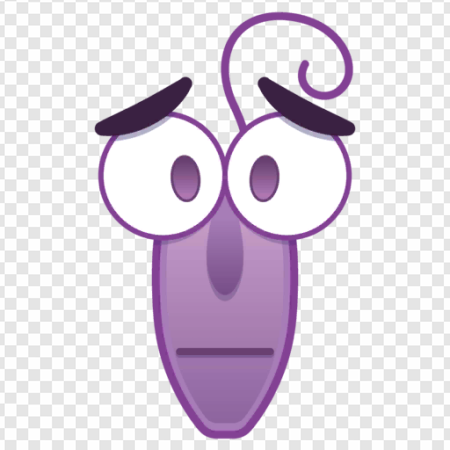 emotion, character design, animated expression, purple figure, Fear – Inside Out PNG