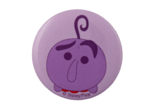 Disney character, purple button, cartoon design, whimsical art, Fear – Inside Out PNG