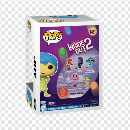 Funko Pop, Inside Out 2, collectible figures, animated characters, Joy – Inside Out PNG