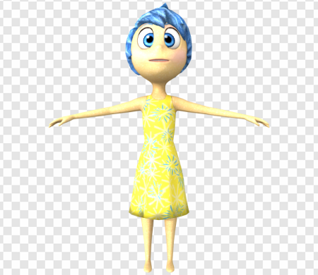 animated character, joyful expression, bright colors, children’s entertainment, Joy – Inside Out PNG