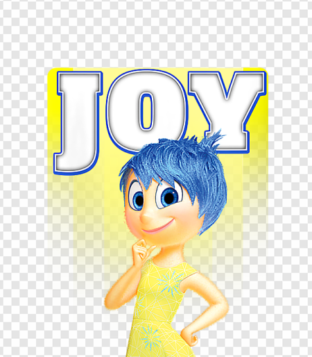 animated character, happiness, emotional expression, colorful design, Joy – Inside Out PNG