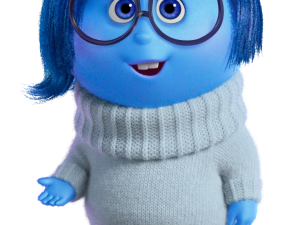 animated character, blue emotion, expressive design, family-friendly film, Sadness – Inside Out PNG