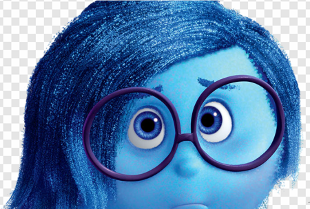 sadness character, animated emotions, blue persona, Pixar film, Sadness – Inside Out PNG