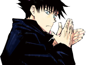 anime character, dark hair, intense expression, action pose, Jujutsu Kaisen JJK Cursed Energy PNG