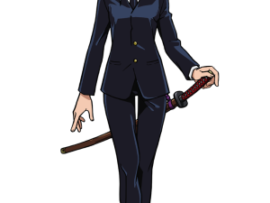 anime character, blue hair, suit, katana, Jujutsu Kaisen JJK Cursed Energy PNG