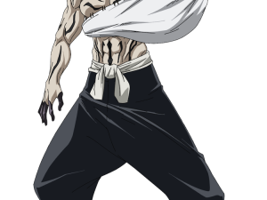 anime character, muscular figure, fantasy warrior, dynamic pose, Jujutsu Kaisen JJK Cursed Energy PNG