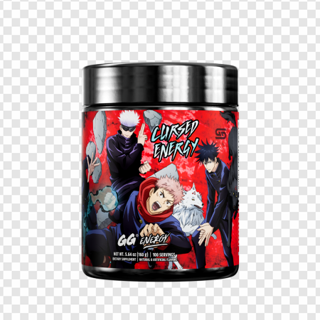 energy supplement, performance booster, workout drink, anime-themed energy drink, Jujutsu Kaisen JJK Cursed Energy PNG