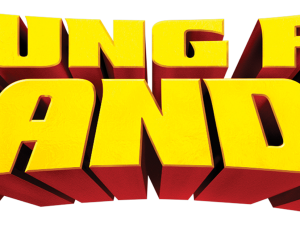 Jungle themed design, vibrant typography, adventure game title, animated film logo, Kung Fu Panda PNG