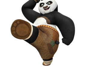 animated panda character, martial arts, action pose, cartoon animal, Kung Fu Panda PNG