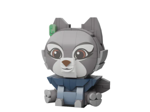 cat figurine, toy animal model, creative building set, playful design, Kung Fu Panda PNG