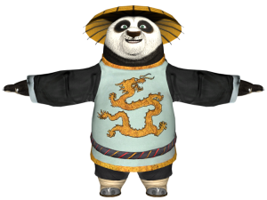 animated panda character, martial arts theme, cartoon hero, dragon design, Kung Fu Panda PNG