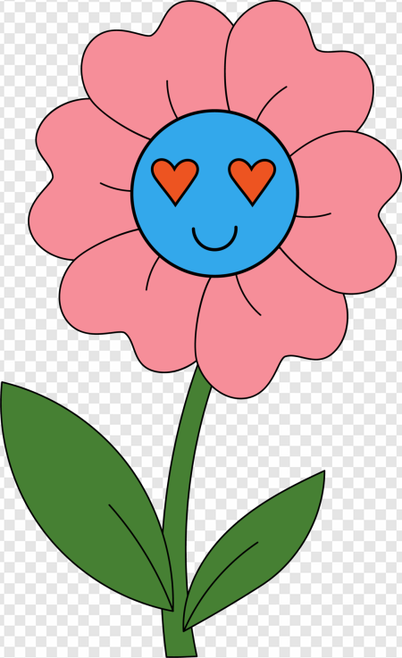 cartoon flower, happy flower illustration, colorful floral design, cheerful plant graphic, Marguerite Emoji PNG