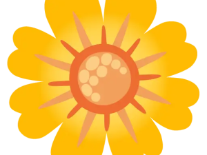 sunflower icon, bright flower, cheerful illustration, nature symbol, Marguerite Emoji PNG