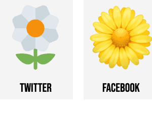 social media icons, Twitter flower logo, Facebook daisy symbol, digital branding graphics, Marguerite Emoji PNG