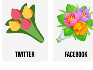 social media icons, Twitter logo, Facebook logo, floral design, digital communication, Marguerite Emoji PNG