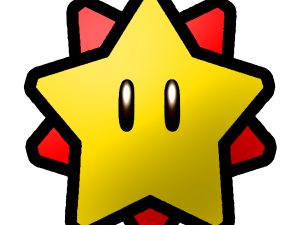 star icon, video game power-up, collectible item, character symbol, Mario 8 Bit Star PNG