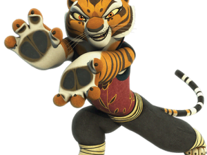 animated tiger, martial arts character, fierce feline, cartoon fighter, Master Tigress PNG