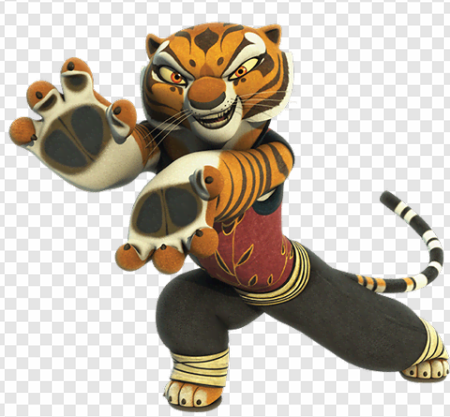 animated tiger, martial arts character, fierce feline, cartoon fighter, Master Tigress PNG