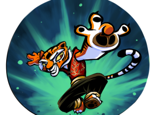 cartoon tiger, animated character, vibrant illustration, action pose, Master Tigress PNG