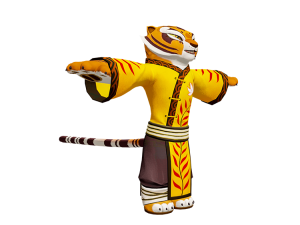 tiger character, animated figure, martial arts costume, cartoon animal, Master Tigress PNG