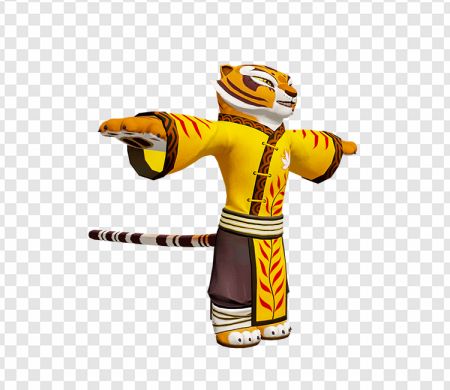 tiger character, animated figure, martial arts costume, cartoon animal, Master Tigress PNG